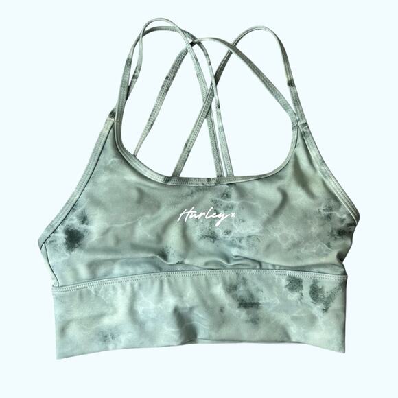 Hurley Sports Bra Women's Longline Tie-Dye Sports Bra Green - Picture 1 of 7